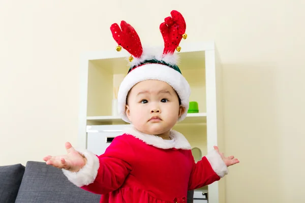 Little girl with christmas dressing — Stock Photo, Image
