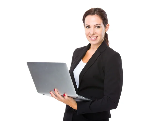 Businesswoman use of laptop computer — Stock Photo, Image