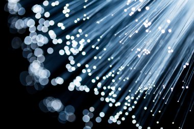 Mavi parlayan fiber optik 