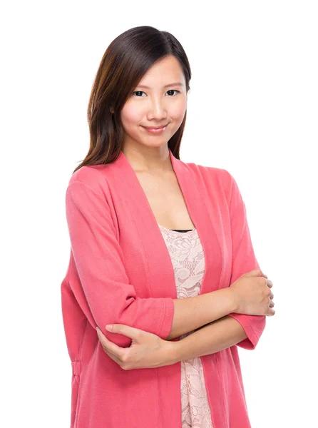 Asian woman with arms crossed — Stock Photo, Image