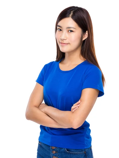 Asian woman with arms crossed — Stock Photo, Image