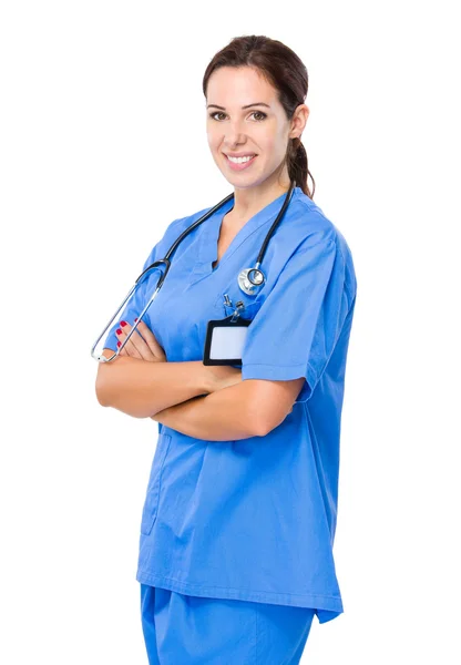 Doctora con estetoscopio — Foto de Stock