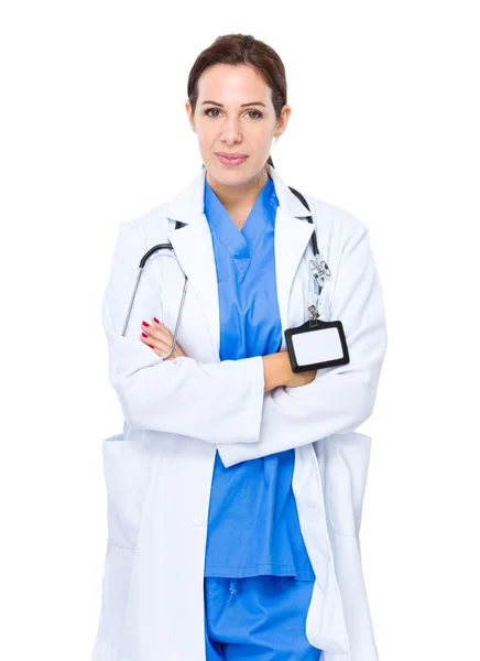 Femme médecin avec stéthoscope — Photo