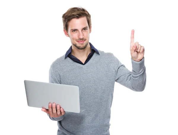 Uomo con laptop — Foto Stock