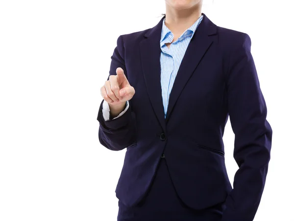 Business woman touch the imaginary panel — Stock Photo, Image