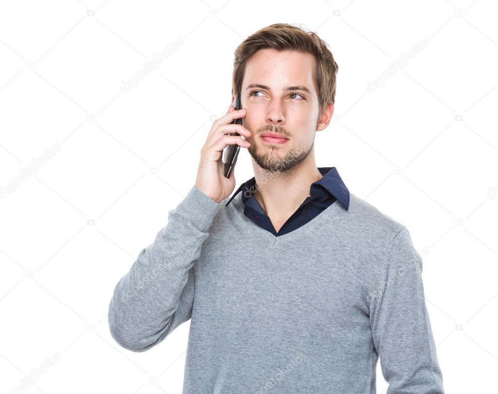 Man talking on mobile phone