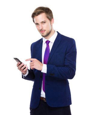 işadamı dokunmatik cep telefonu