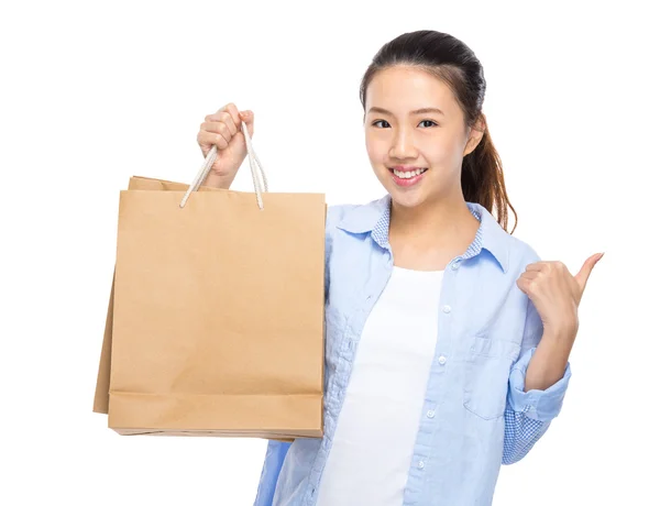 Donna con shopping bags — Foto Stock