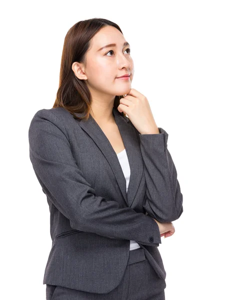 Businesswoman think of idea — Stock Photo, Image