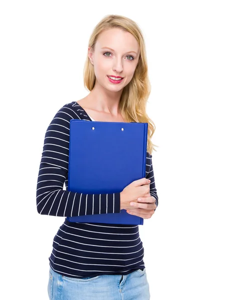 Woman with clipboard — Stock Photo, Image