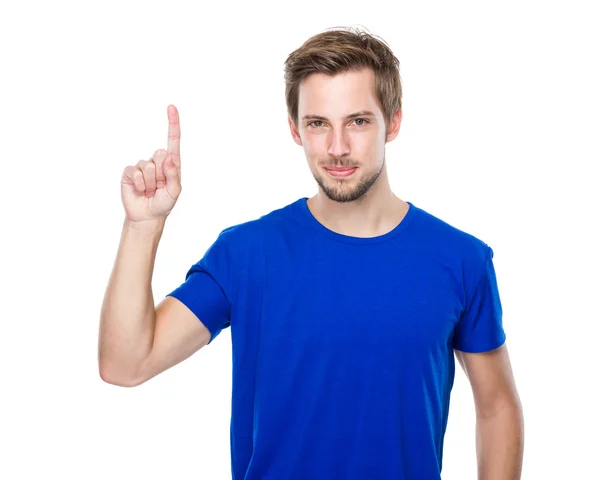 Man with finger up — Stock Photo, Image