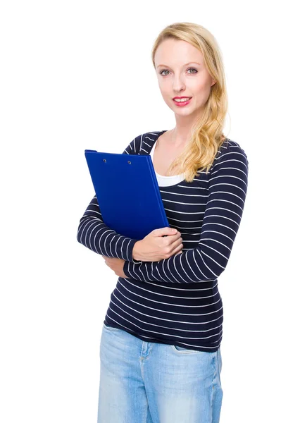 Mujer con portapapeles — Foto de Stock