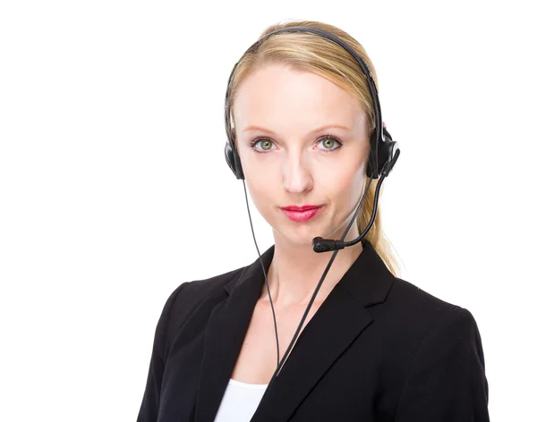 Operadora de call center feminino — Fotografia de Stock