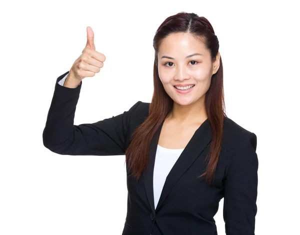 Businesswoman with thumb up — Stock Photo, Image