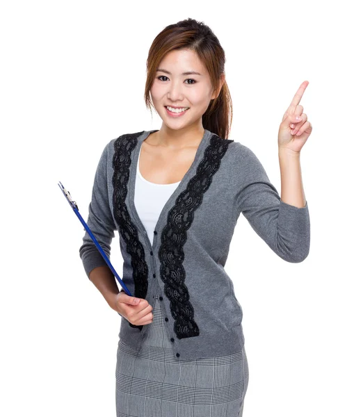 Woman with clipboard — Stock Photo, Image