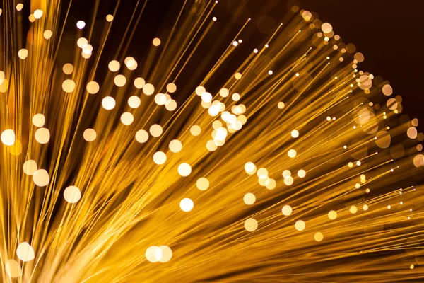 Gouden fibre optic strands — Stockfoto