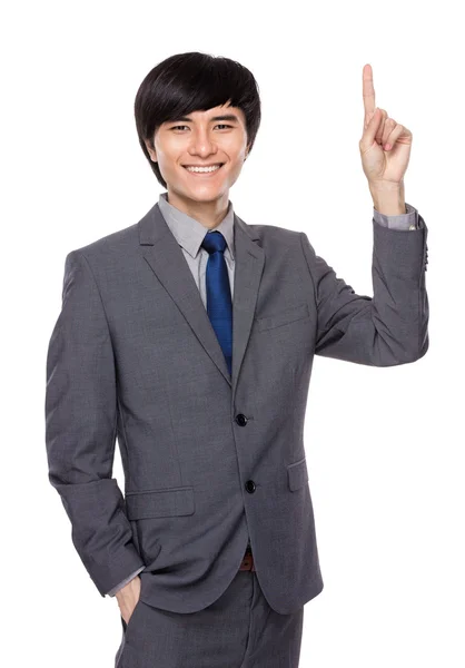 Businessman with finger point up — Stock Photo, Image