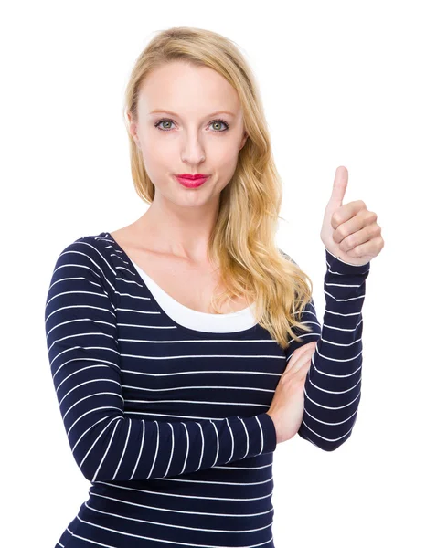 Woman with thumb up — Stock Photo, Image