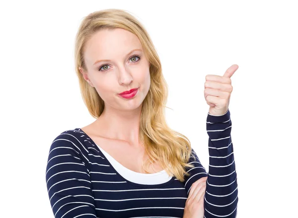 Woman with thumb up — Stock Photo, Image