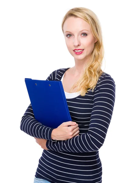 Woman with clipboard — Stock Photo, Image