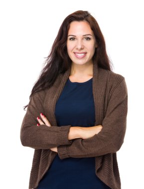 Kolları bağlı bir kadın.