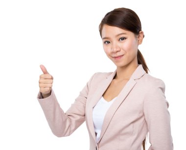 başparmak ile iş kadını