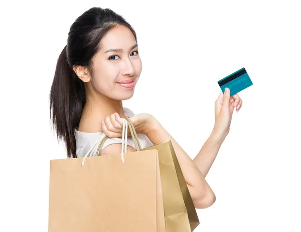 Mujer con bolsas de compras — Foto de Stock