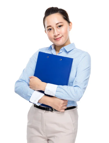 Businesswoman with clipboard — Stock Photo, Image