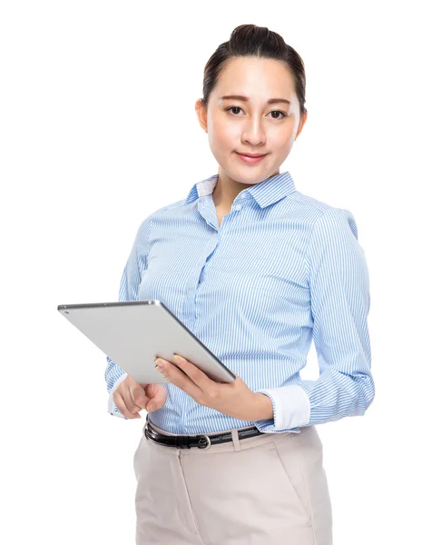 Businesswoman using digital tablet — Stock Photo, Image