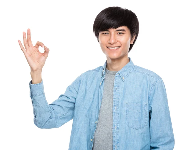 Man with ok sign — Stock Photo, Image
