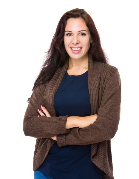 Mulher com braços cruzados — Fotografia de Stock