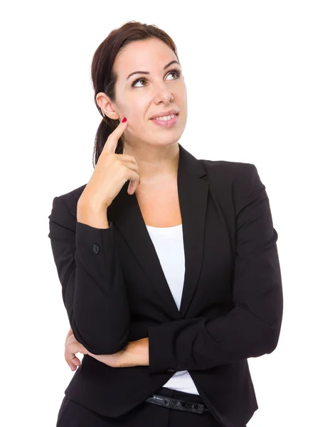 Business woman think of idea — Stock Photo, Image