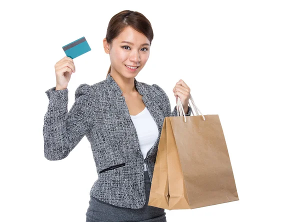 Woman holding shopping bags — Stock Photo, Image