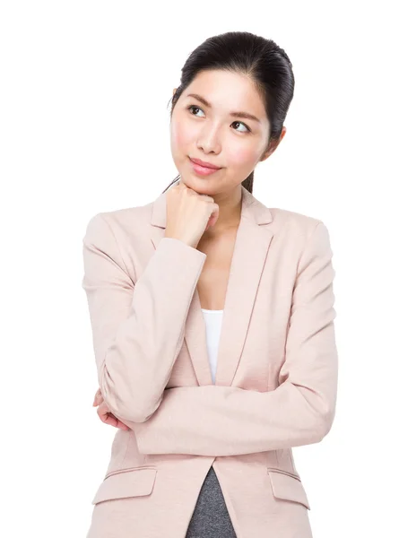 Businesswoman think of idea — Stock Photo, Image