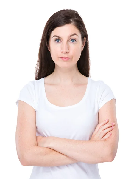 Woman with arms crossed — Stock Photo, Image