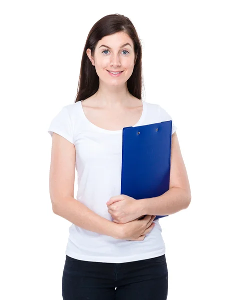 Woman with clipboard — Stock Photo, Image