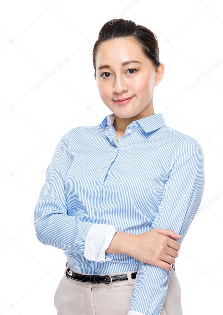 Businesswoman with arms crossed