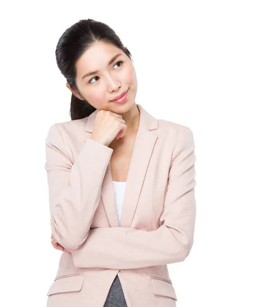 Businesswoman think of idea — Stock Photo, Image