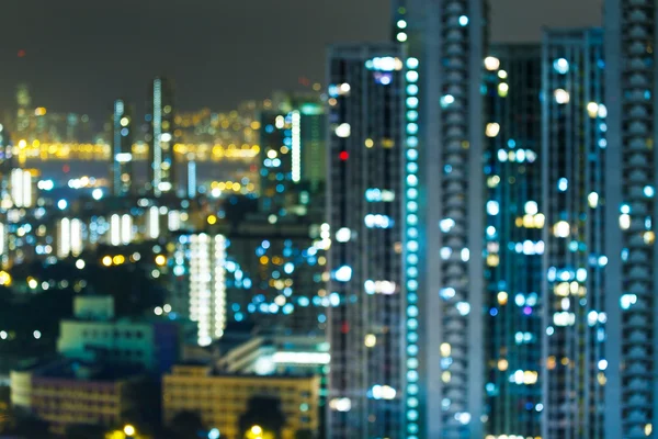 Blured lampor i staden på natten — Stockfoto