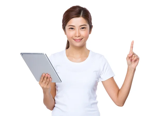 Woman with digital tablet — Stock Photo, Image