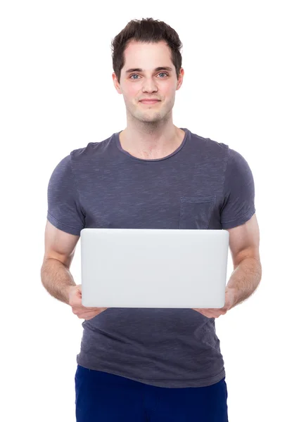 Dizüstü bilgisayarı olan adam — Stok fotoğraf