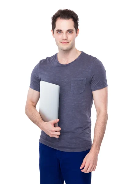 Man met laptop computer — Stockfoto