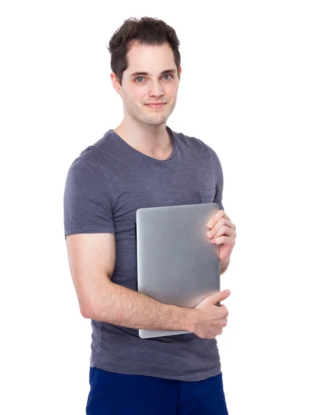 Man with laptop computer — Stock Photo, Image