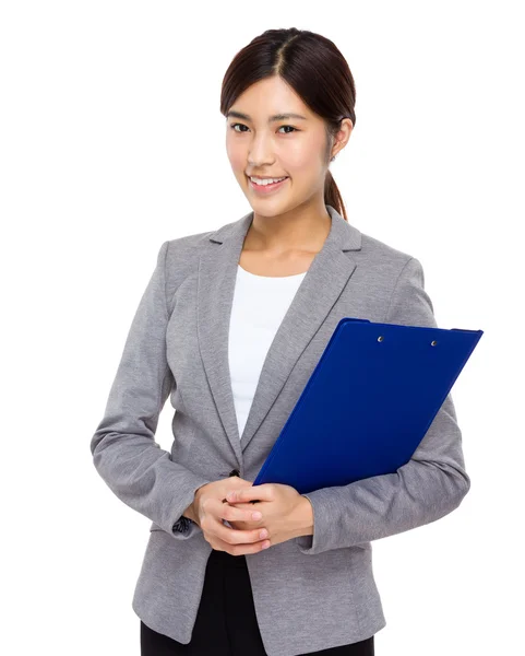 Businesswoman with clipboard — Stock Photo, Image