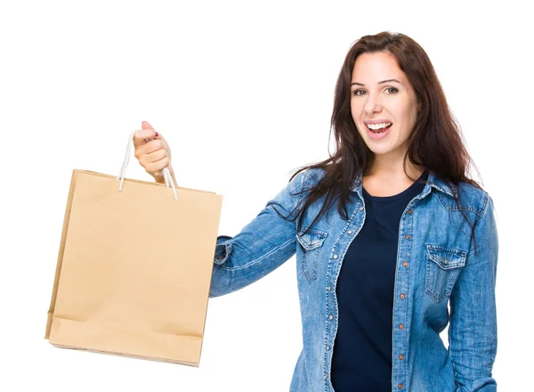 Frau mit Einkaufstüten — Stockfoto