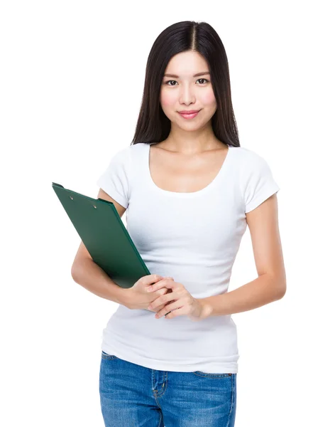 Woman with clipboard — Stock Photo, Image