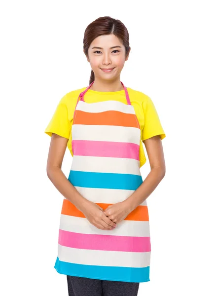 Young housewife in apron — Stock Photo, Image