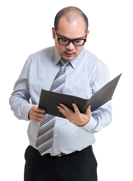 Businessman looking at folder — Stock Photo, Image