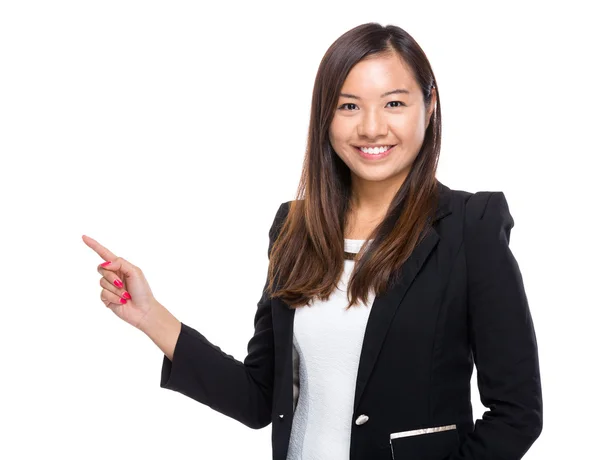 Businesswoman with finger up — Stock Photo, Image