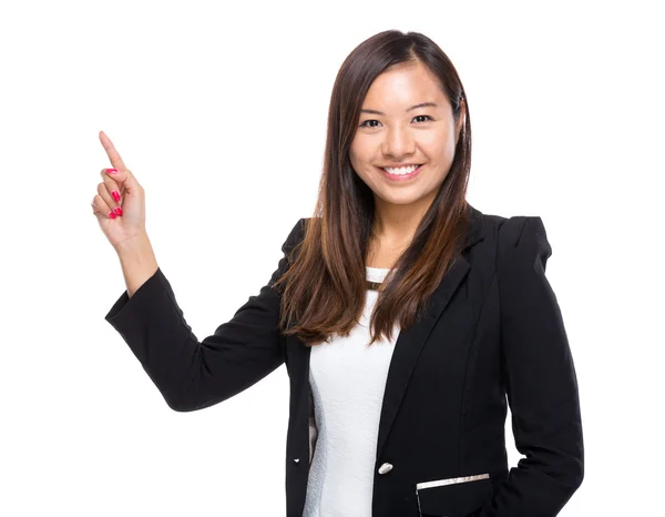 Businesswoman with finger up — Stock Photo, Image